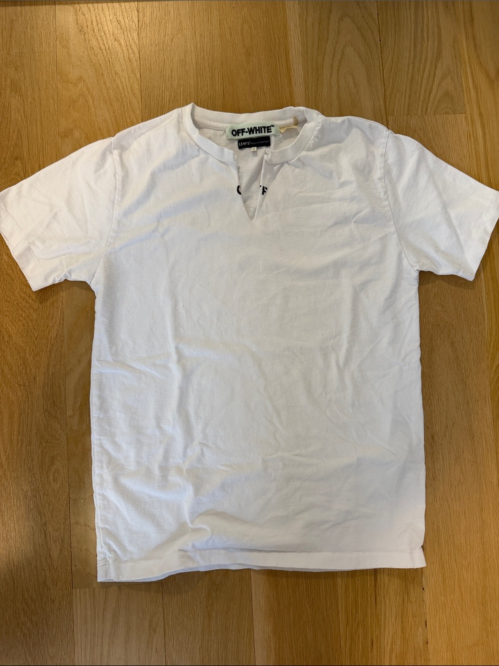 Off-White White Short-Sleeve V-Neck Tee